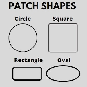 K&ouml;nnte beinhalten: Ein Diagramm, das vier Grundformen zeigt: Kreis, Quadrat, Rechteck und Oval. Die Formen sind schwarz umrandet und befinden sich auf einem grauen Hintergrund.
