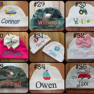 Personalized Baby Hat Monogram Baby Hat Custom Baby Hat Baby Beanie Baby Girl Gift Baby Boy Gift Hospital Hat Hospital Beanie Baby Keepsake image 7