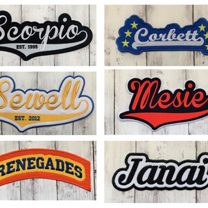 Name Patch | Letterman Jacket Patch | Cheer Patch | Mascot Patch | Sports Uniform Patch for Jackets | Custom Patches | Personalized Patches image 4