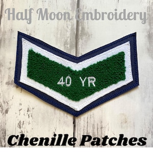 Personalized Chenille Chevron Letterman Jacket Patch | Chenille Bar Patch | Chenille Patches