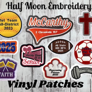Personalized Letterman Jacket Patch | Custom Jacket Patches | Class of 2025 Patches | Football Patches | Cheer Patches | Baseball Patches