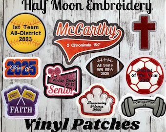 Personalized Letterman Jacket Patch | Custom Jacket Patches | Class of 2025 Patches | Football Patches | Cheer Patches | Baseball Patches
