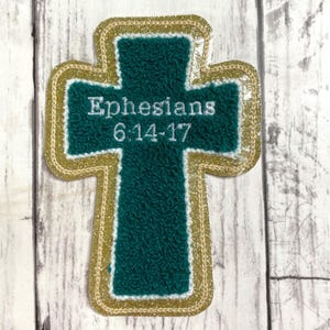 Personalized Chenille Cross Letterman Jacket Patch | Chenille Patches | Cross Patch | Personalized Cross | Religious Patch image 13