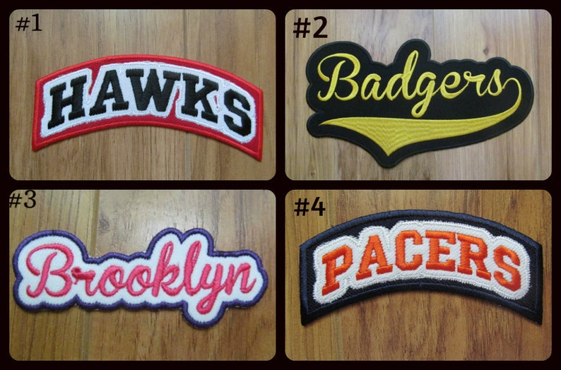 Name Patch Letterman Jacket Patch Cheer Patch Mascot Etsy