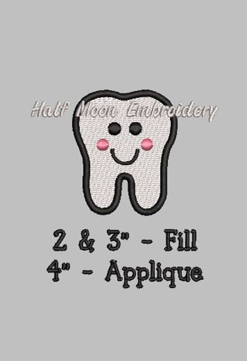 BOGO Free Mini Tooth Embroidery Design Small Tooth Tooth Etsy