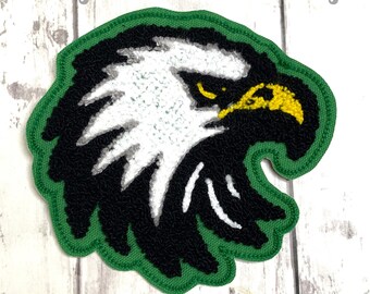 Chenille Eagle Letterman jacka-märke | Anpassat örnmärke | Chenille Hawk Letterman jacka-märke | Anpassat Hawk-märke Chenille maskotmärke