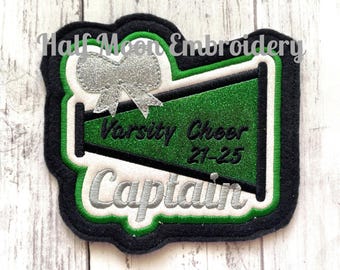 Cheerleading Letterman Jacket Patch | Megaphone Letterman Jacket Patch | Gepersonaliseerde cheerleader patch | Custom cheer patch