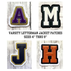 Parche de letra y número universitario personalizado para chaqueta de Letterman / Parche de chaqueta de Letterman personalizado / Parches de vinilo personalizados / Parche con brillantina
