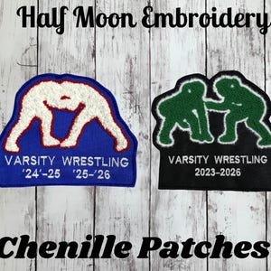 パーソナライズされたレスリングレターマンジャケットパッチ | シェニールレスリングパッチ | パーソナライズされたスポーツパッチ | シェニールスポーツパッチ | 女子レスリング