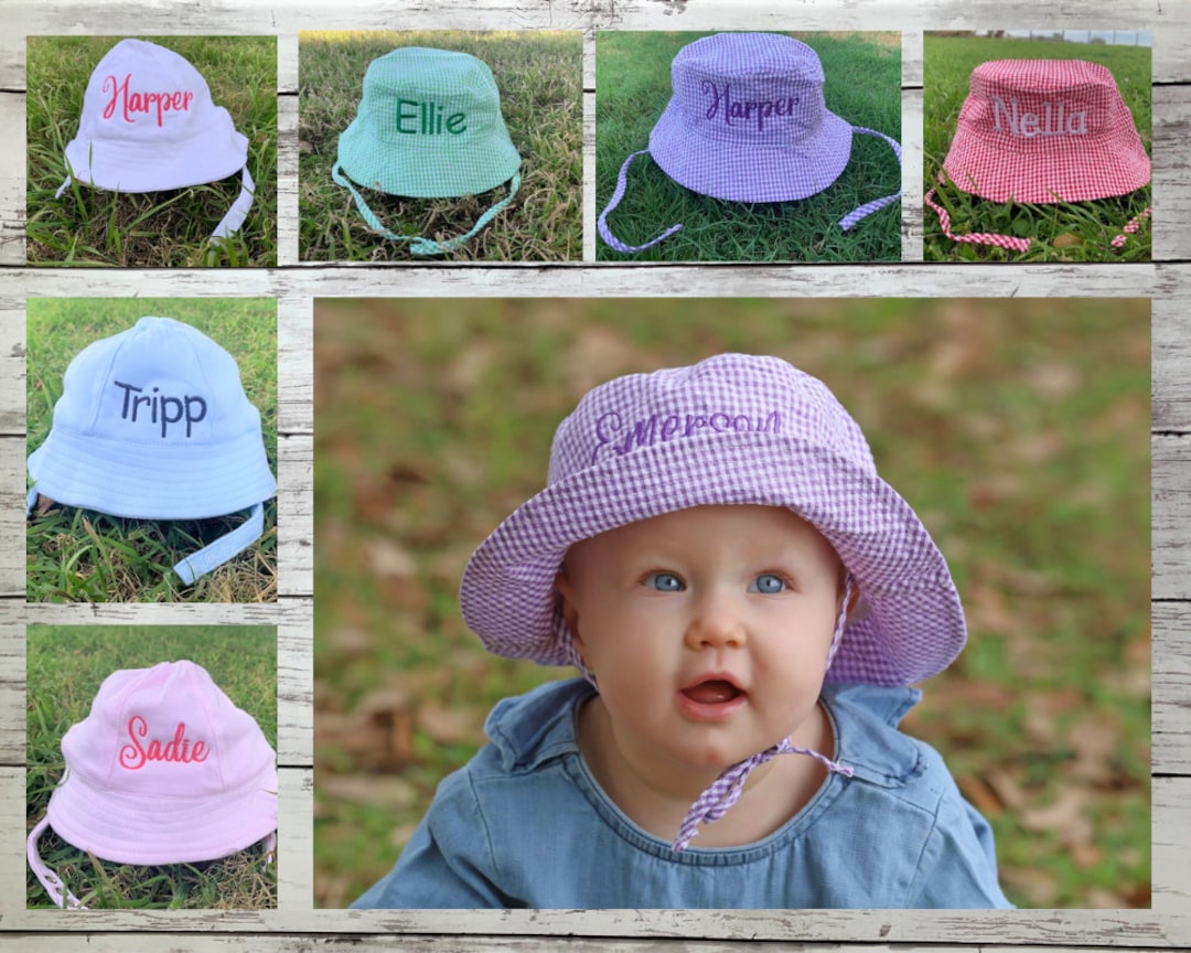 Personalized Baby Bucket Hats Monogrammed Baby Bucket Hats Etsy