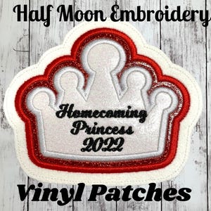 Parche personalizado para chaqueta de reina del baile de bienvenida / parche para reina del baile / parche para corte de bienvenida / parche para chaqueta de princesa Letterman / parche con corona