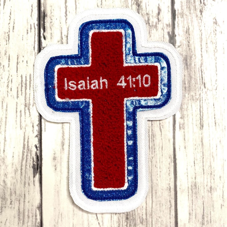 Personalized Chenille Cross Letterman Jacket Patch | Chenille Patches | Cross Patch | Personalized Cross | Religious Patch image 10