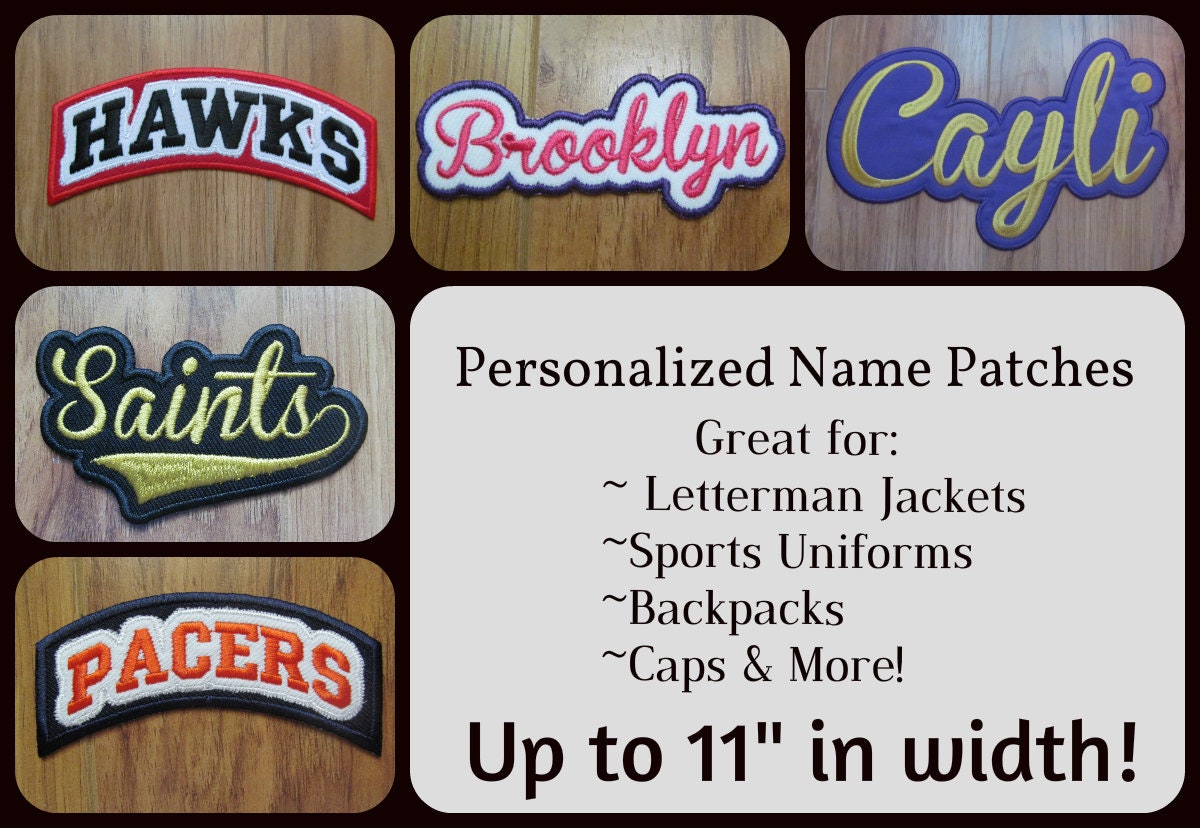 Name Patch Letterman Jacket Patch Cheer Patch Mascot Patch Etsy