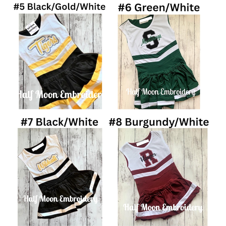 Personliga cheerleaderuniformer | Cheerleaderkläder för flickor | Personlig cheerleaderuniform | Cheerleader-outfit | Anpassad cheerleaderuniform bild 8