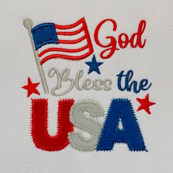 BOGO Free!  God Bless the USA Embroidery Design | God Bless America Embroidery Design God Bless the USA Applique God Bless America Applique