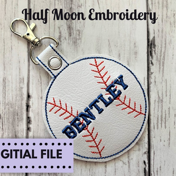 Bogo Free!  ITH Baseball Snap Tab Embroidery Design | ITH Baseball Key Fob Embroidery Design| Ith Baseball Bag Tag Embroidery | 4x4 | 5x7