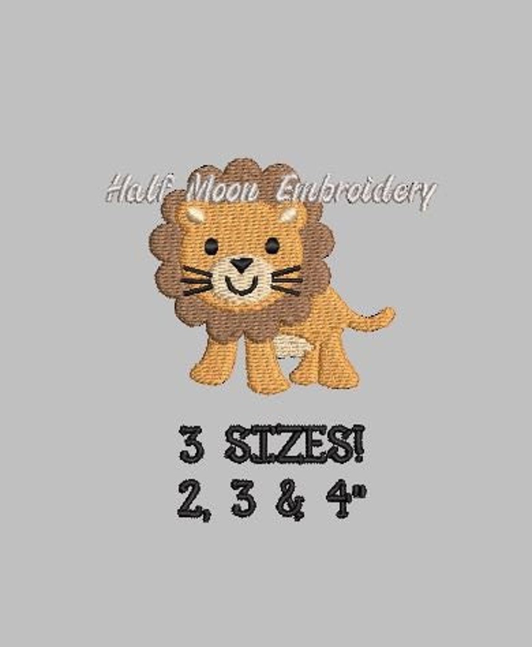 ミニライオンの刺繍デザイン | 小さなライオン | ジャングルの動物の