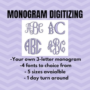 Diseño de bordado de monograma personalizado / Monograma digitalizado / Letras digitalizadas / Fuente digitalizada / Iniciales digitalizadas / Diseño de bordado de fuente