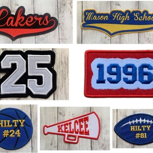 Name Patch | Letterman Jacket Patch | Cheer Patch | Mascot Patch | Sports Uniform Patch for Jackets | Custom Patches | Personalized Patches image 5
