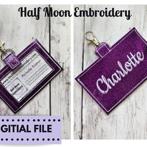 ¡Bogo gratis! Diseño de bordado de billetera ITH ID / Billetera ITH / Billetera Ith Snap Tab / En la billetera de aro / Llavero de billetera Ith / Llavero de billetera