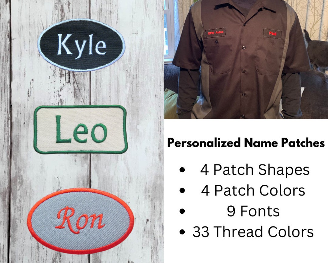 1.5 by 4 Oval Personalized Embroidered Name Patch for Jackets Iron