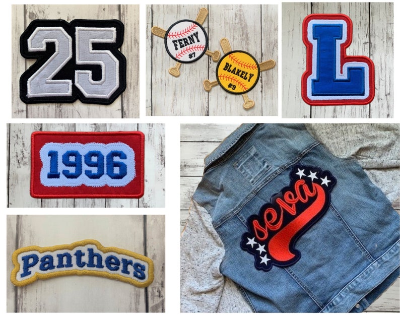 Name Patch | Letterman Jacket Patch | Cheer Patch | Mascot Patch | Sports Uniform Patch for Jackets | Custom Patches | Personalized Patches image 1