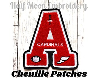 Letra universitaria de chenilla para parche de chaqueta universitaria / Letra de chenilla personalizada / Letra universitaria a medida / Parche de chenilla