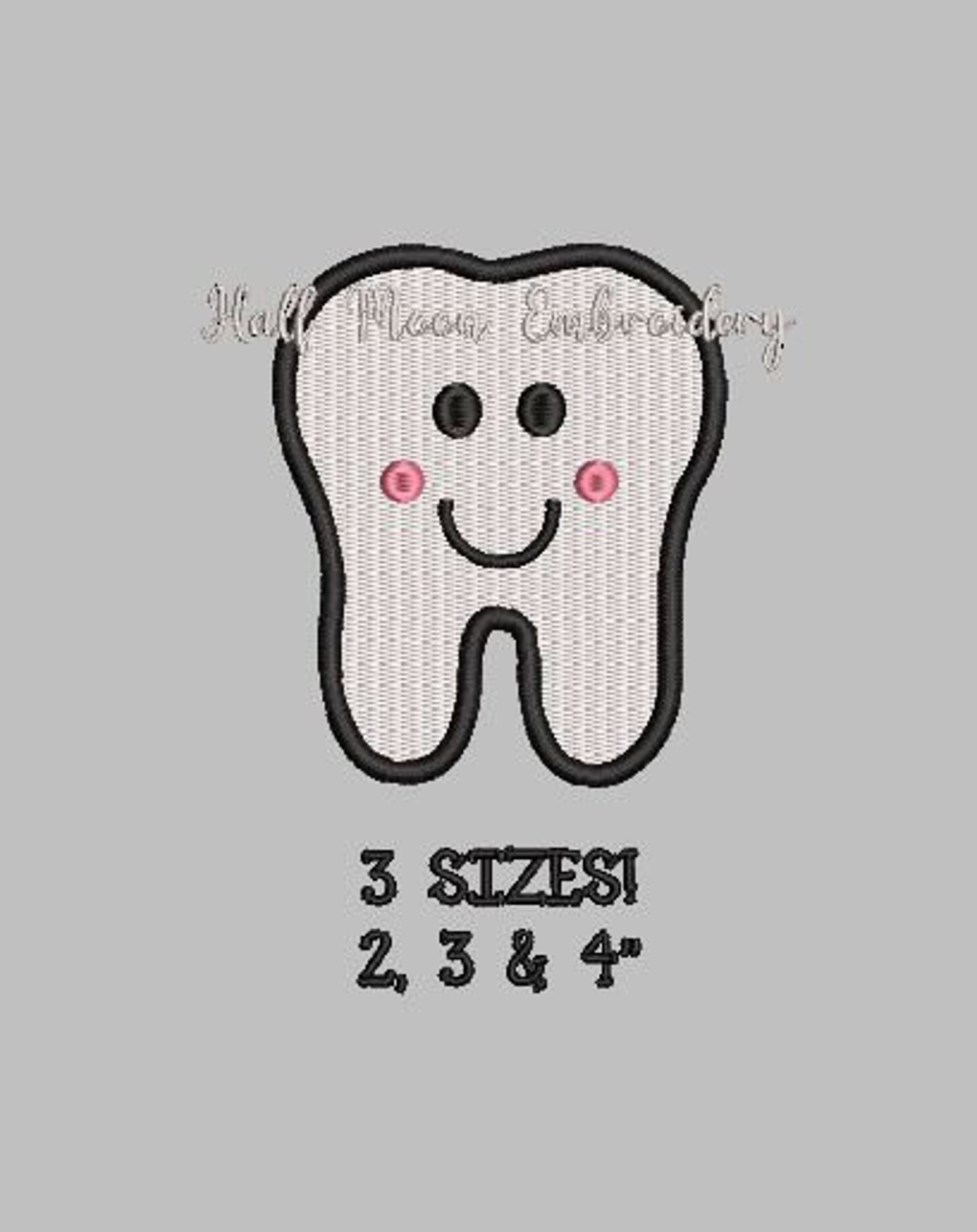BOGO Free Mini Tooth Embroidery Design Small Tooth Smiling Etsy