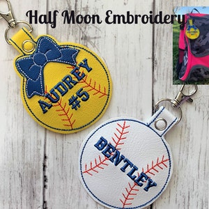 Personalized Softball Key Chain Bag Tag | Personalized Baseball Key Chain Bag Tag | Softball Bag Tag Tag | Baseball Bag Tag | Softball Back