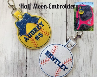 Personalized Softball Key Chain Bag Tag | Personalized Baseball Key Chain Bag Tag | Softball Bag Tag Tag | Baseball Bag Tag | Softball Back