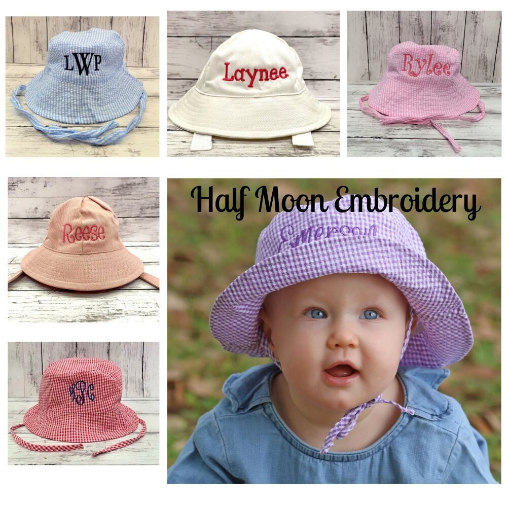 Personalized Baby Bucket Hats Monogrammed Baby Bucket Hats Baby