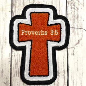 Personalized Chenille Cross Letterman Jacket Patch | Chenille Patches | Cross Patch | Personalized Cross | Religious Patch image 15