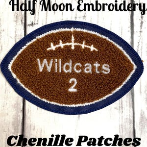 Personalized Football Letterman Jacket Patch | Chenille Football Patch | Personalized Football Patch | Custom Football Patch |Chenille Patch