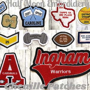 Personalized Chenille Letterman Jacket Patch | Custom Jacket Patches | Chenille Patches for Jackets| Football Patches | Cheer Patches