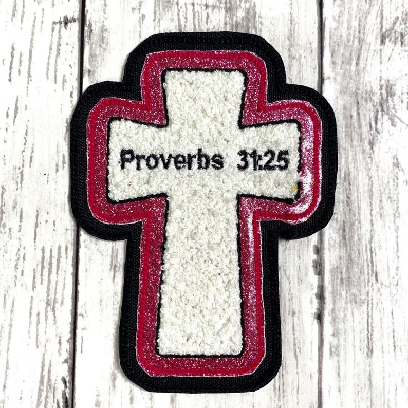 Personalized Chenille Cross Letterman Jacket Patch | Chenille Patches | Cross Patch | Personalized Cross | Religious Patch image 18