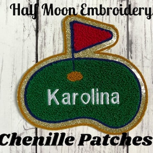 Parche de chenilla para chaqueta de golf Letterman / Parche de golf de chenilla personalizado / Parche de golf personalizado / Parche de chenilla