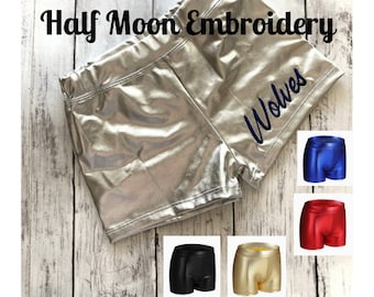 Personalized Cheer Bloomers | Personalized Dance Shorts | Personalized Girls Bloomers |  Shiny Cheerleader Shorts | Sparkle Tumbling Shorts