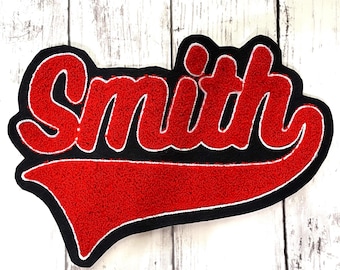 SMITH Chenille Letterman Jacket Patch | Chenille Name Patch | Smith Jacket Patch | Sale Item Sold As Is