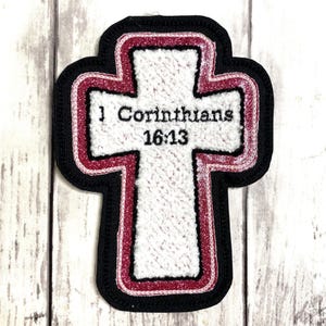 Personalized Chenille Cross Letterman Jacket Patch | Chenille Patches | Cross Patch | Personalized Cross | Religious Patch image 12