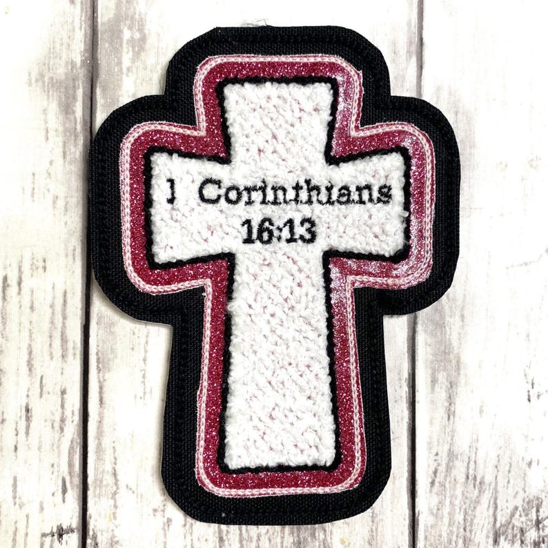 Personalized Chenille Cross Letterman Jacket Patch | Chenille Patches | Cross Patch | Personalized Cross | Religious Patch image 12