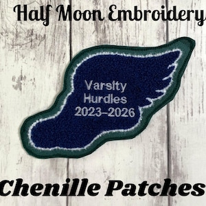 Personalized Track and Field Letterman Jacket Patch | Chenille Track Patch | Personalized Track and Field Patch | Chenille Patches |  Sports