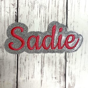 Toppa SADIE / Toppa con nome in vinile / Toppa con nome ricamato / Articolo in saldo venduto così com'è