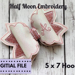 BOGO Free!  ITH Hair Bow Embroidery Design | ITH Girls Bow | | Ith Hoop Hair Bow | Ith Scalloped Bow | In The Hoop Hair Bow | Ith Vinyl Bow