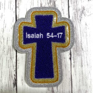 Personalized Chenille Cross Letterman Jacket Patch | Chenille Patches | Cross Patch | Personalized Cross | Religious Patch image 8