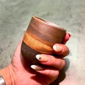 Handcrafted Japanese Ceramic Cups – Rustic Wabi-Sabi Stoneware Tumblers, Earthy Tones, Minimalist Tea or Coffee Set, Unique Pottery Gift
