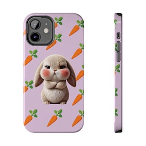 Cute Bunny Tough Phone Case, Animal Lovers Gift, Spring Accessory, Kids Phone Case, Unique Mobile Cover, Easter Gift Idea