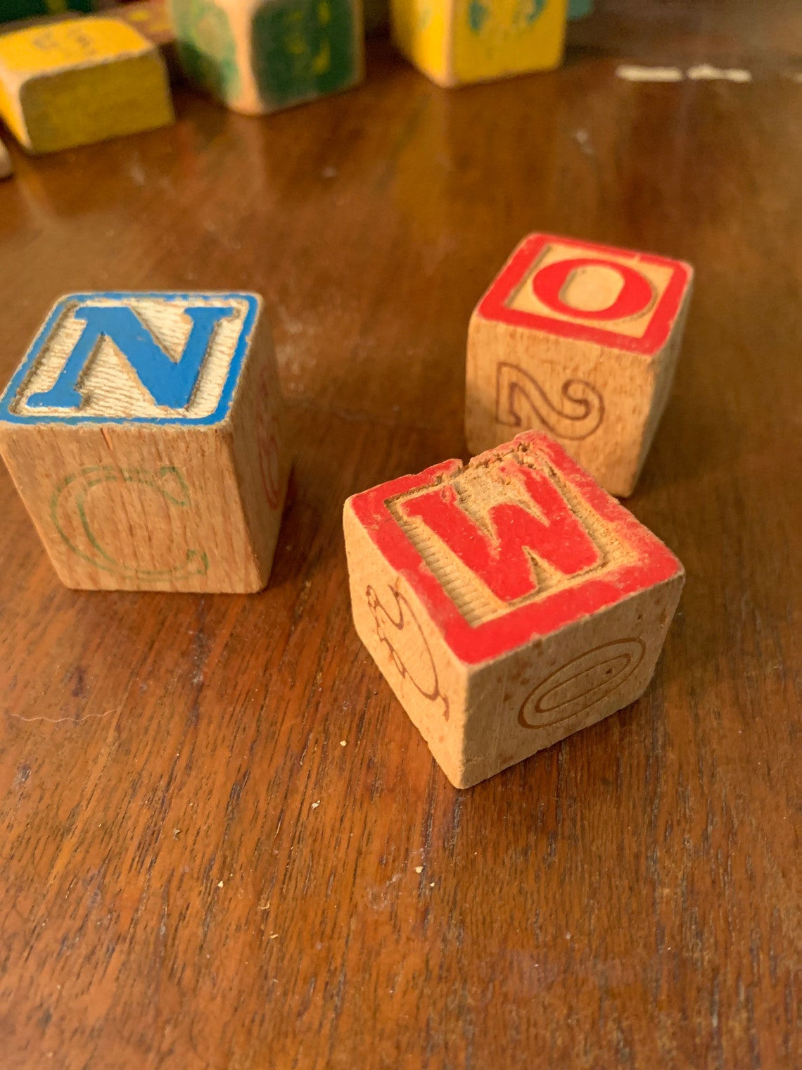 Vintage Wood Baby Blocks Etsy
