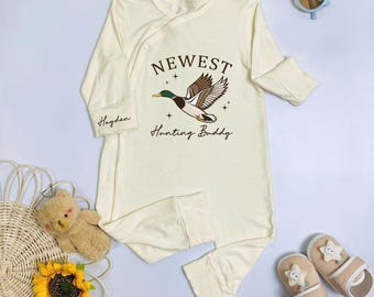 Custom Newest Hunting Buddy Baby Bodysuit, Duck Hunting Baby Romper, Mallard Duck Lovers