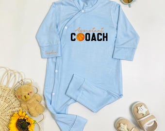 Custom Assistant Coach Basketball Baby Bodysuit, Basketball Buddy Baby Romper, Basketball Game Day Baby Clothes