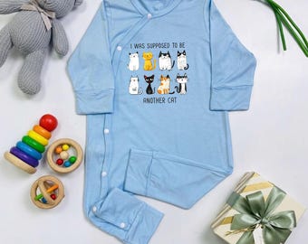 Funny Cat Baby Bodysuit, Bamboo Fabric Romper, Cat Lover Gift